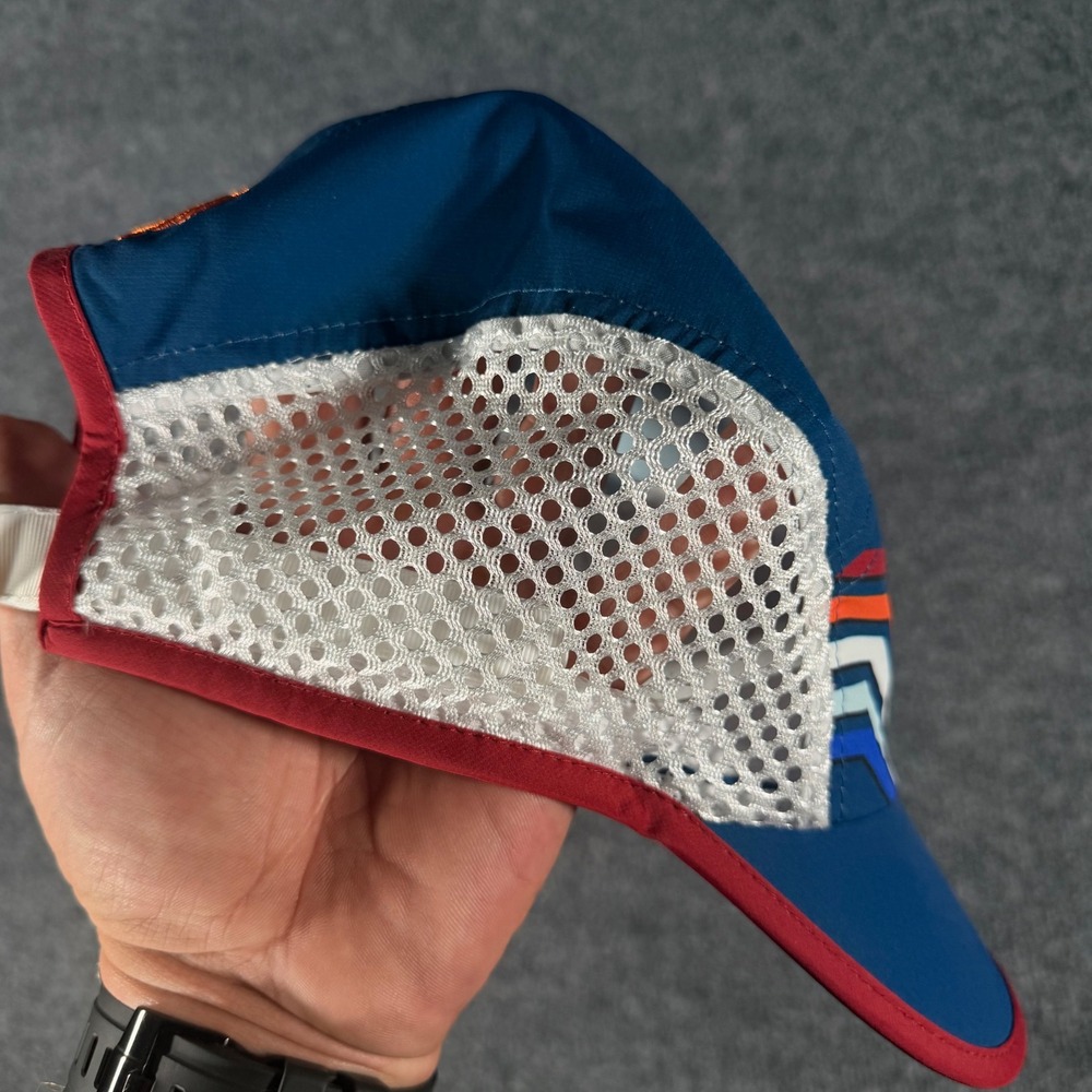 Boco Gear Rabbit RAD Running Hat Mesh Technical Performance Cap OSFM Blue Orange - Picture 4 of 7